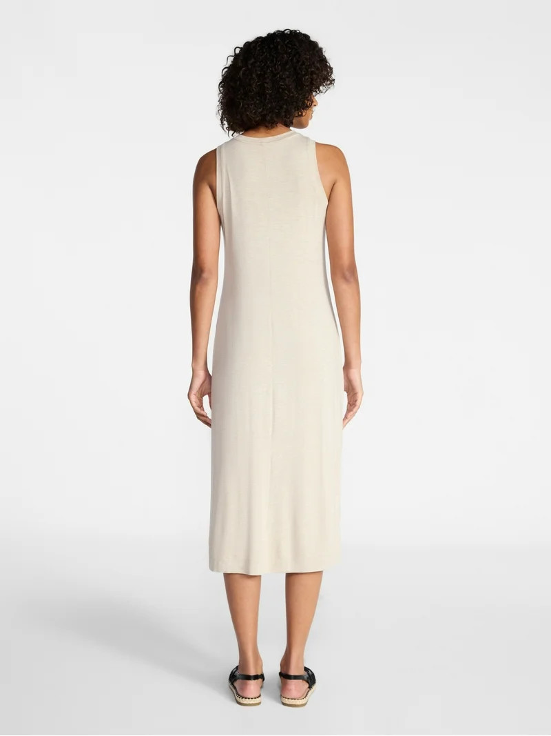 Time and Tru Women's Sleeveless Midi Column Dress, Sizes XS-XXXL | Walmart (US)