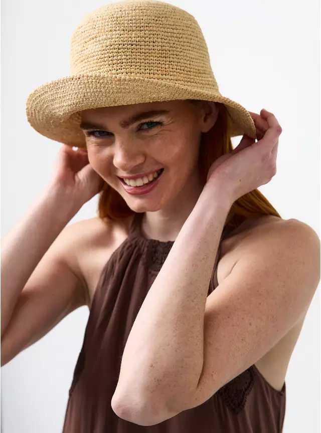 Neutral Straw Bucket Hat One Size | Tu Clothing