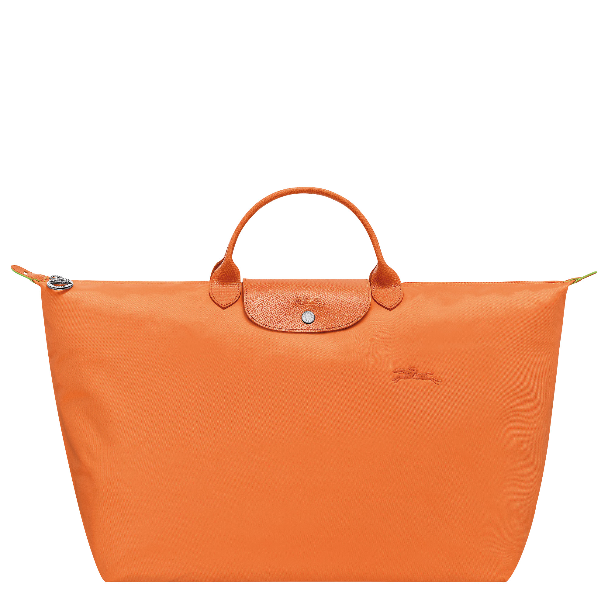 Le Pliage Green L Travel bag Orange - Recycled canvas | Longchamp US | Longchamp