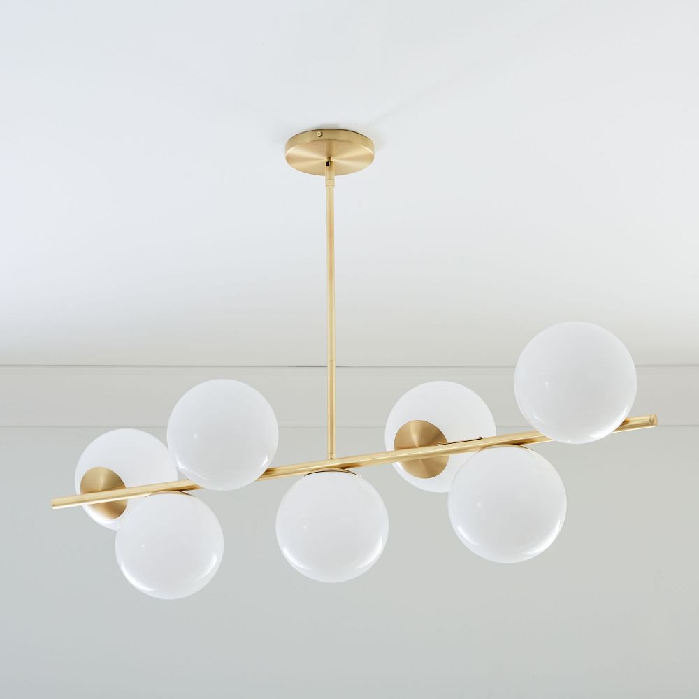 Sphere &amp; Stem 7-Light Chandelier - Milk | West Elm (US)