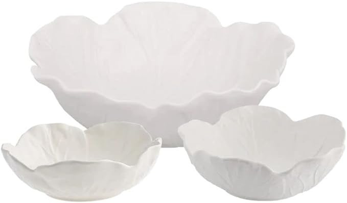 Bordallo Pinheiro Cabbage Set of 3 Nesting Bowls - Beige | Amazon (US)