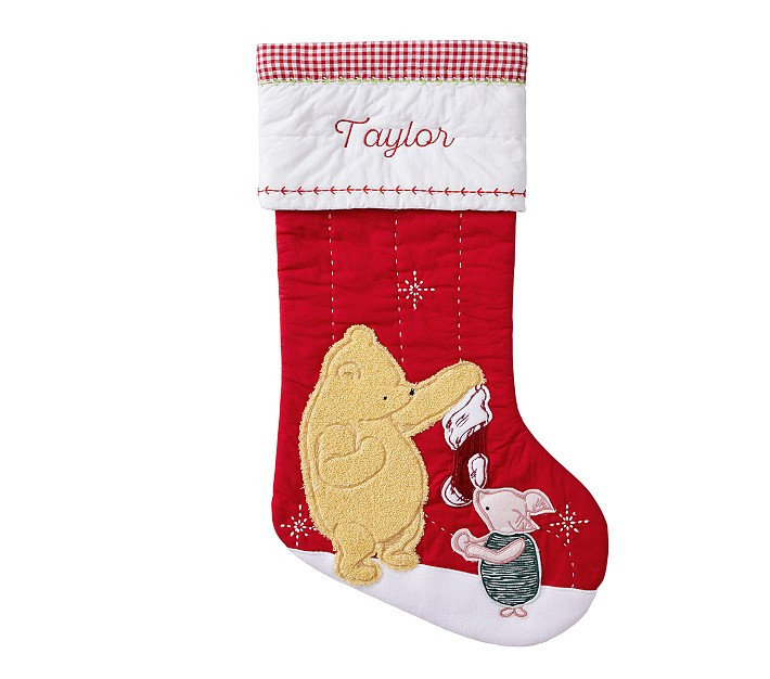 Winnie and Piglet Quilted Christmas Stocking | Pottery Barn Kids