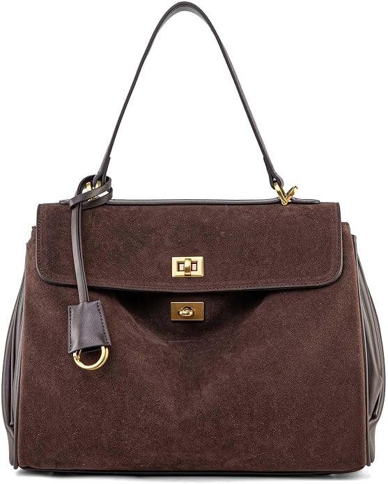Suede & Leather Tote Bag for Women,Soft Leather Shoulder Handbags for Ladies,Satchel Purse for Tr... | Amazon (US)