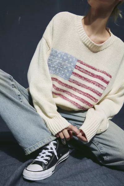 BDG American Flag Crew Neck Sweater | Urban Outfitters (US and RoW)
