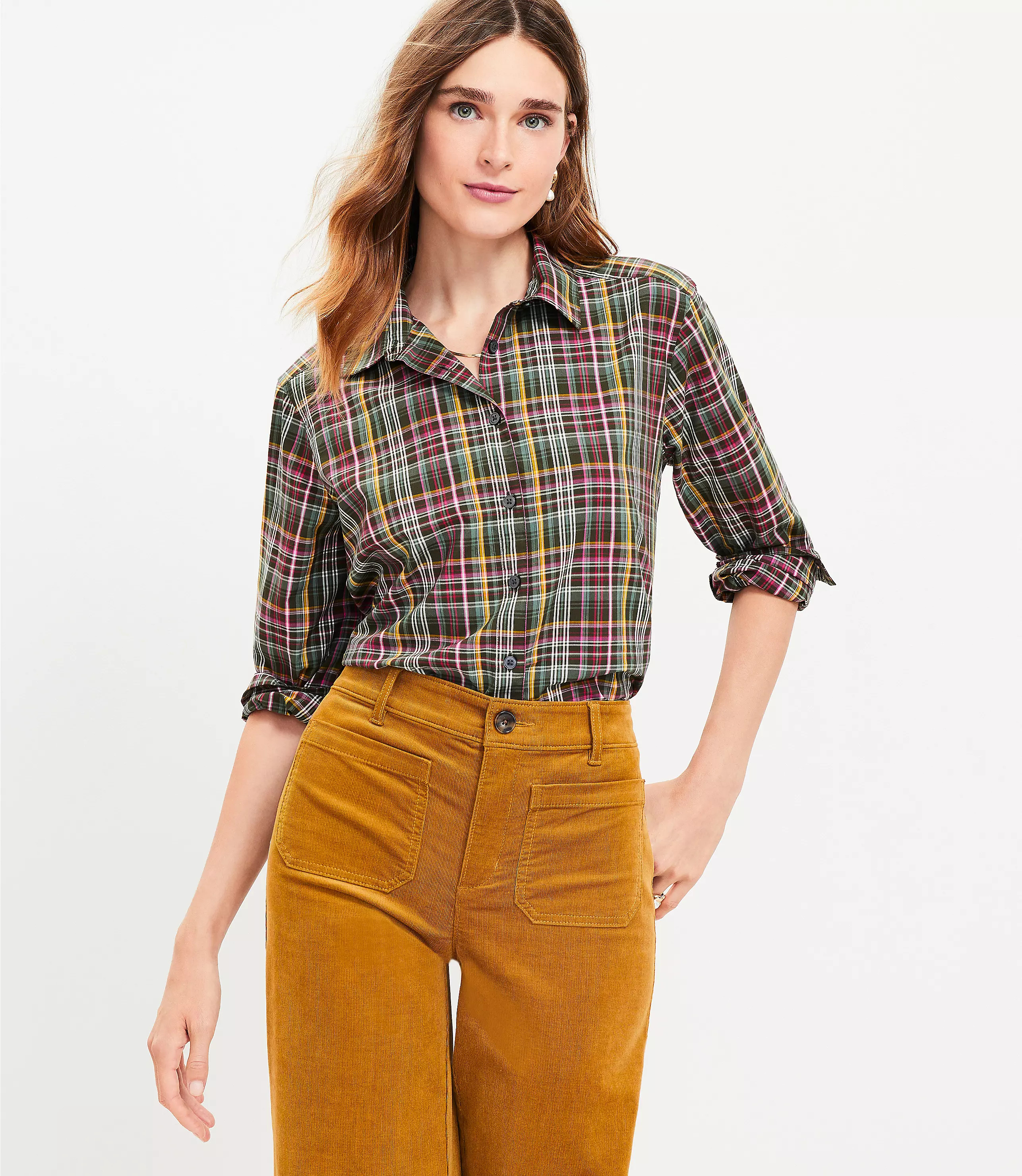 Plaid Relaxed Everyday Shirt | LOFT