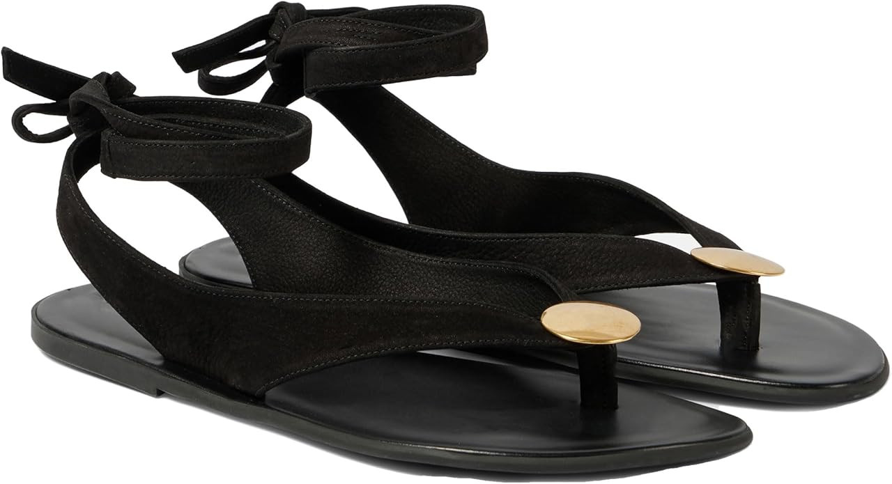 Suede Flat Sandals for Women Cute Ankle Strappy Thong Sandals Ladies Summer Dress Flip Flops with... | Amazon (US)