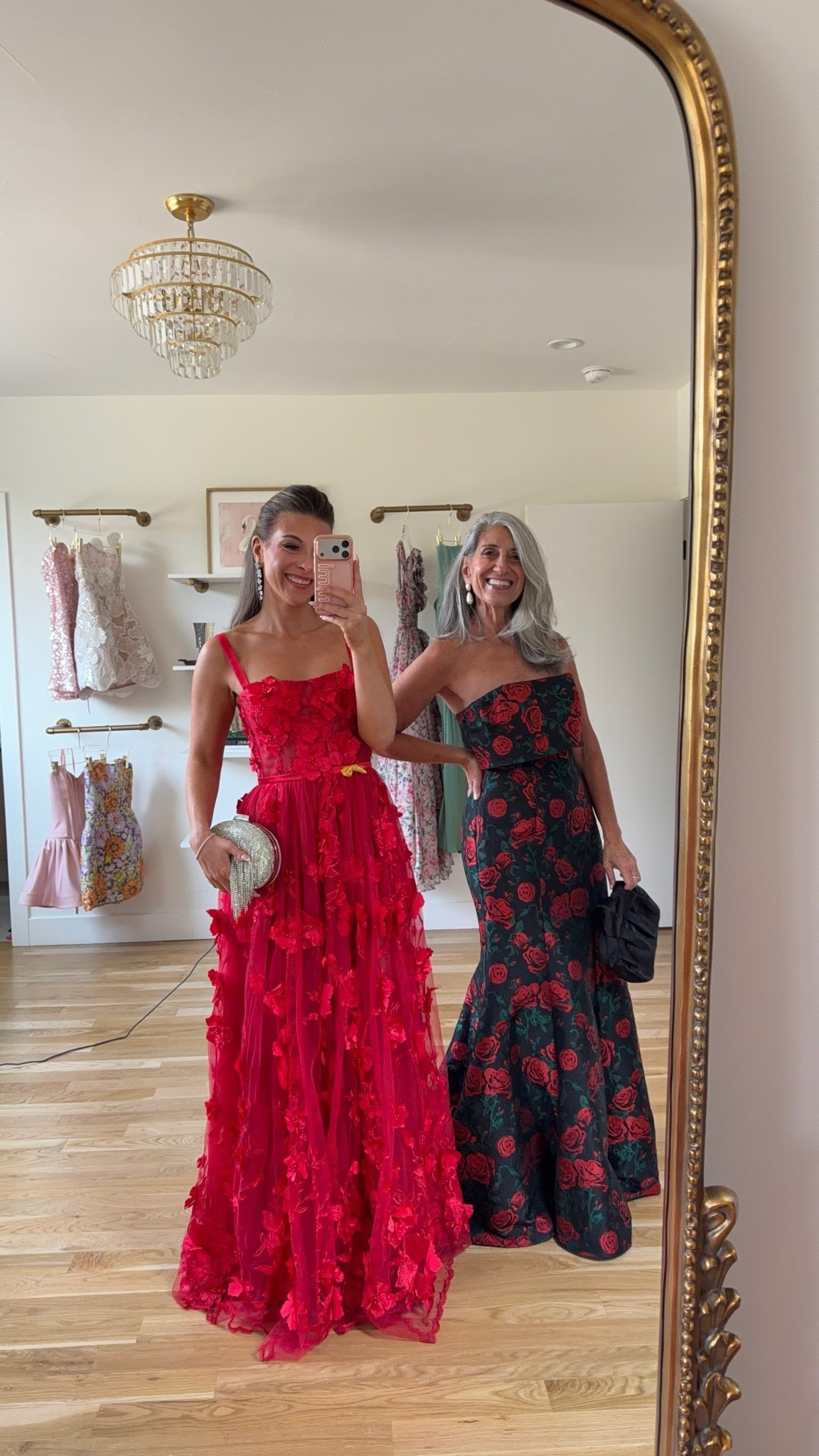 red gown with floral appliqués, spaghetti straps, and a full skirt, black rose print  strapless gown and a fitted mermaid silhouette mom and me formal wedding guest and mother of the bride dresses 🌹

Mac duggal code: emerson10
Revolve code: tulip
Lulus code: emerson20

I’m 5’4” and wearing my usual small/2 in most

mom is 5’4” and wears a medium/6

summer wedding guest dresses, wedding guest dresses, cocktail dresses, semi-formal dresses, black tie wedding guest dresses, destination wedding guest dresses, garden party dresses, wedding guest outfit ideas, mom & me outfits, mom & me dresses, matching outfits, mother daughter outfits, family photo outfits, wedding guest dresses, mother of the bride, mother of the groom, wedding guest outfit ideas

#LTKWedding #LTKSeasonal #LTKootd