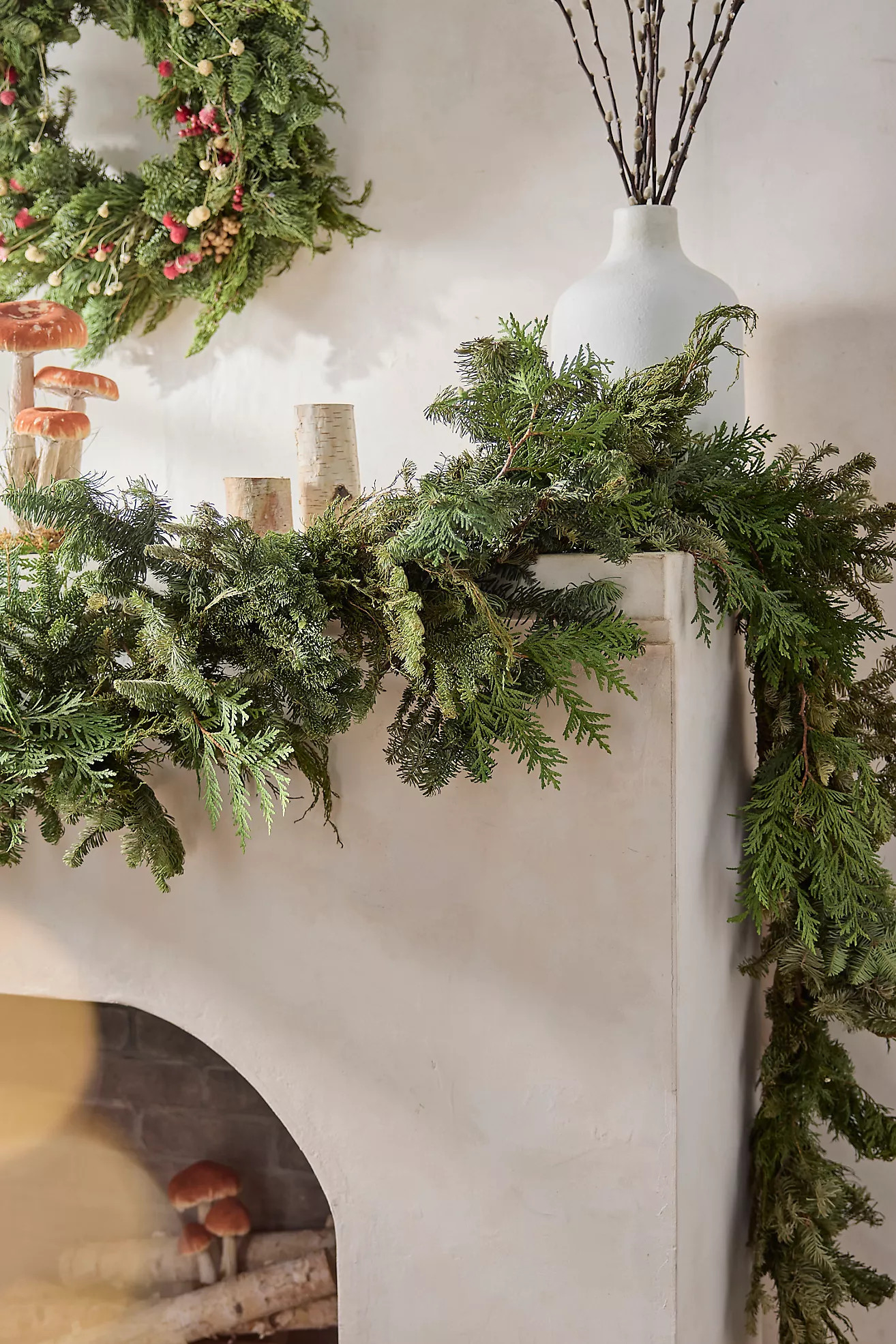 Fresh Juniper + Noble Fir Garland | Anthropologie (US)