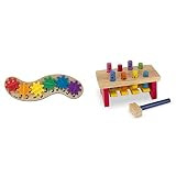 Melissa & Doug Rainbow Caterpillar Gear Toy with 6 Interchangeable Gears & Deluxe Pounding Bench Woo | Amazon (US)