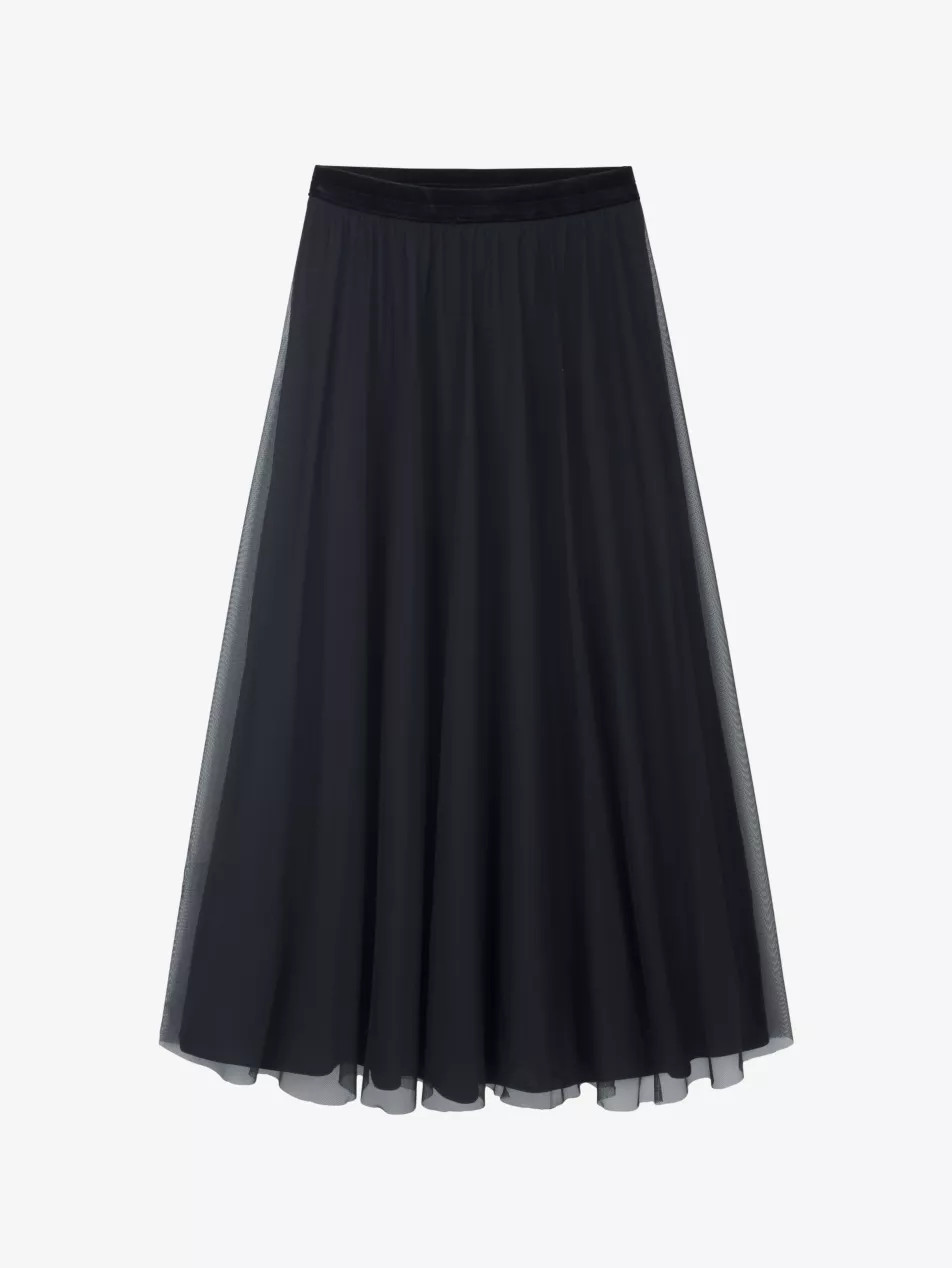 Pleated elasticated-waist tulle midi skirt | Selfridges
