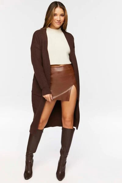 Open-Front Longline Cardigan Sweater | Forever 21 (US)