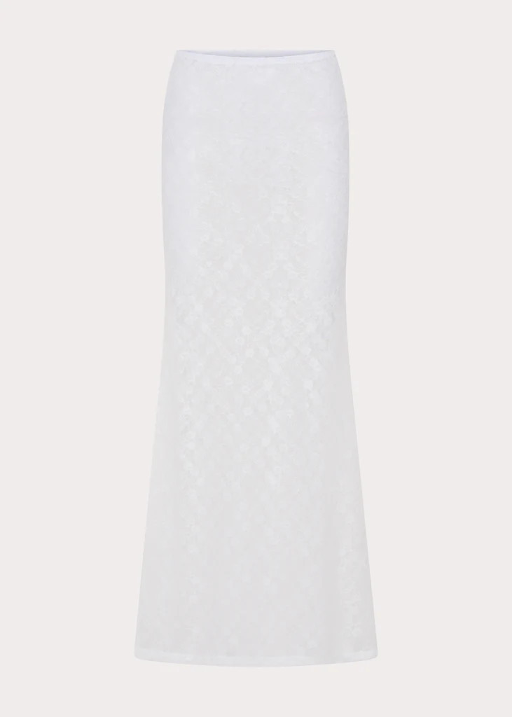 Jaz Lace Maxi Skirt - White | Peppermayo (Global)