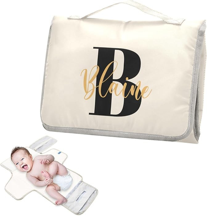Beige Baby Diaper Changing Pads Toddler Portable Diaper Changing Station Mats with Storage Pocket... | Amazon (US)