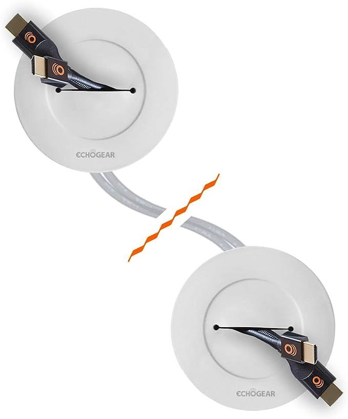 Echogear White in-Wall Cable Management Kit - Cable Hider Conceals Low Voltage Cords - Includes 2... | Amazon (US)