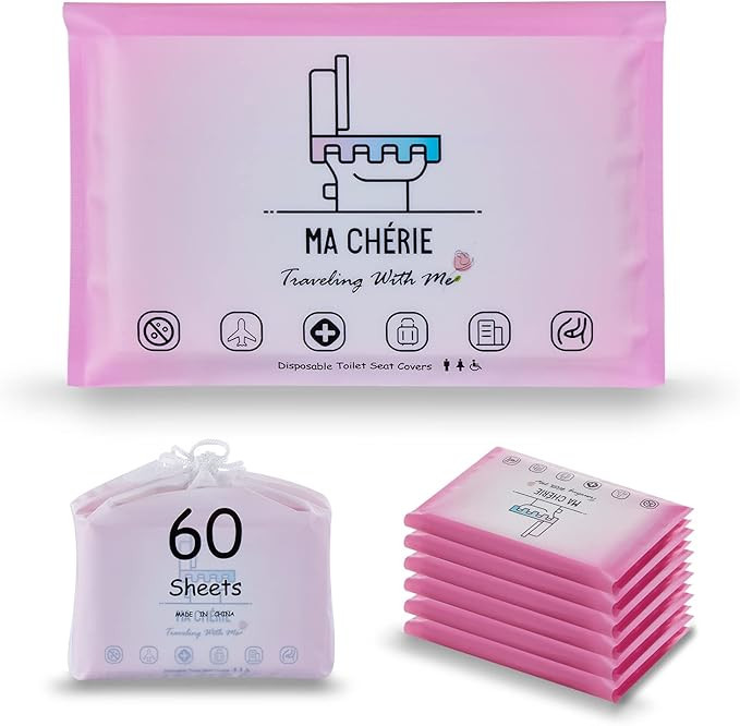 MA CHÉRIE Disposable Toilet Seat Cover 60 Pcs,Extra Large,Flushable,Travel and Pocket Size | Amazon (US)