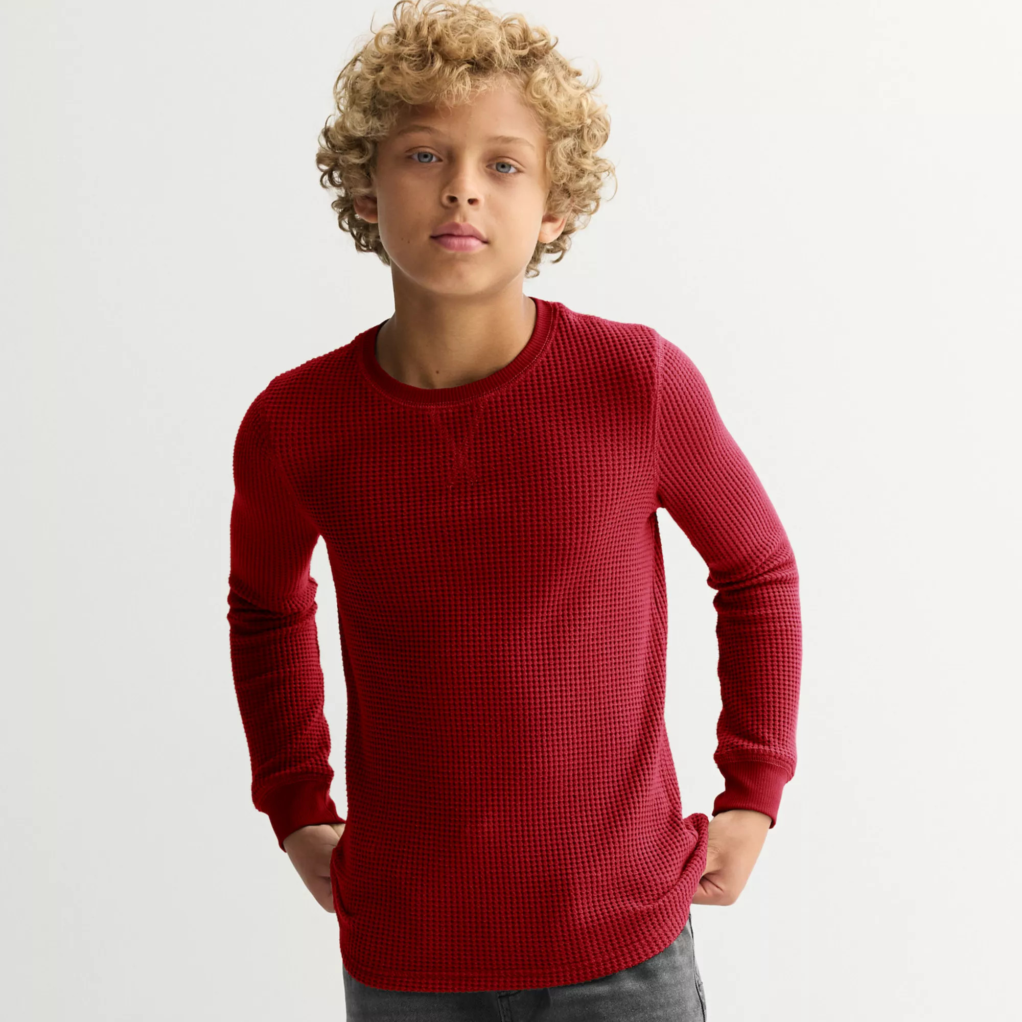 Boys 8-20 Sonoma Goods For Life® Supersoft Long Sleeve Thermal Crew in Regular & Husky | Kohl's