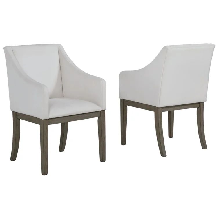 Anibecca Arm Chair in White (Set of 2) | Wayfair North America