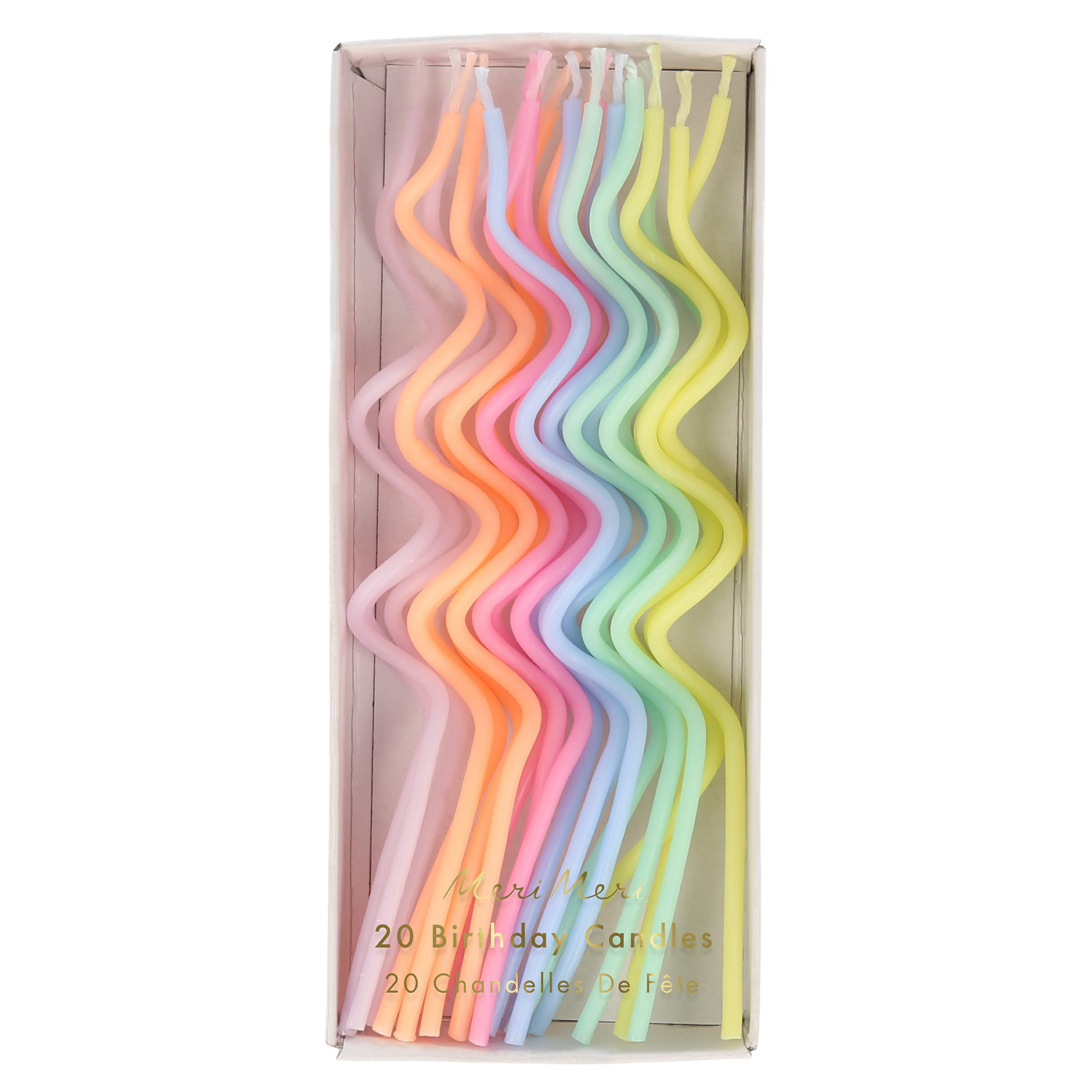 Meri Meri Swirly Tall Cake Candles (Pack of 20), 5" Tall Unscented Candles | Amazon (US)