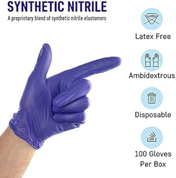 Synthetic Nitrile Disposable Gloves Large -100 Pack -Latex Free Medical Gloves | Amazon (US)