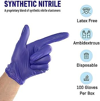 Synthetic Nitrile Disposable Gloves Large -100 Pack -Latex Free Medical Gloves | Amazon (US)