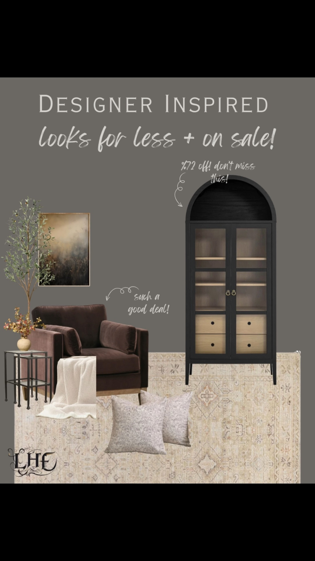 Modern farmhouse living room inspo with designer looks for less! These deals for Labor Day are👌🔥. Shop by clicking the thumbnails below 👇. Modern farmhouse living room, modern farmhouse rug, area rug, vintage rug, arched cabinet, cabinet, pillows, decorative pillows, affordable furniture, blanket, neutral home decor, wall art, wall decor, living room decor, modern farmhouse decor, farmhouse living room, nesting tables, nesting end tables, home decor, Labor Day sale, velvet chair, brown velvet chair

#LTKStyleTip #LTKSaleAlert #LTKHome
