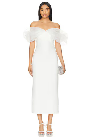 Line & Dot Starlet Midi Dress in Ivory from Revolve.com | Revolve Clothing (Global)