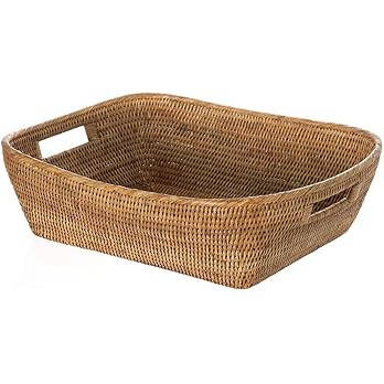 Amazon.com: KOUBOO La Jolla Rattan Shelf Storage Basket,Towel Basket, Bathroom Basket, Home Stora... | Amazon (US)