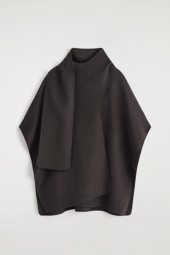 DOUBLE-FACED WOOL SCARF CAPE - BLACK | COS GB | COS UK