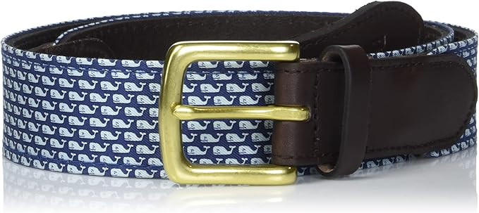vineyard vines Men's Leather Vineyard Whale Club Belt | Amazon (US)
