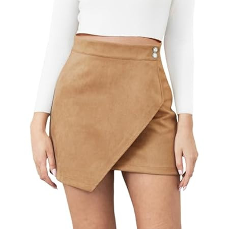 Kinghua Womens Wool Plaid Mini Skirt Fall Winter High Waisted Bodycon Pencil Skirt | Amazon (US)