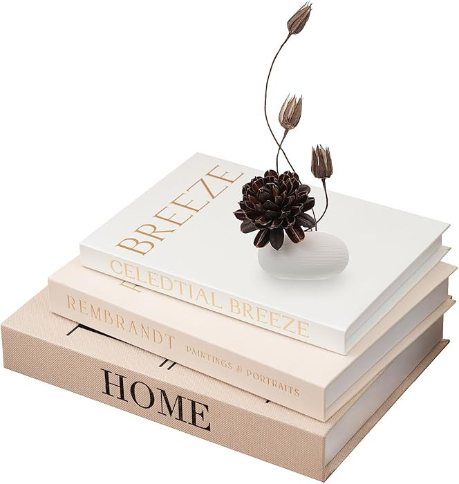 Linen Hardcover Decorative Books for Home Decor - Coffee Table Book Decor Large Fake Faux Books f... | Amazon (US)