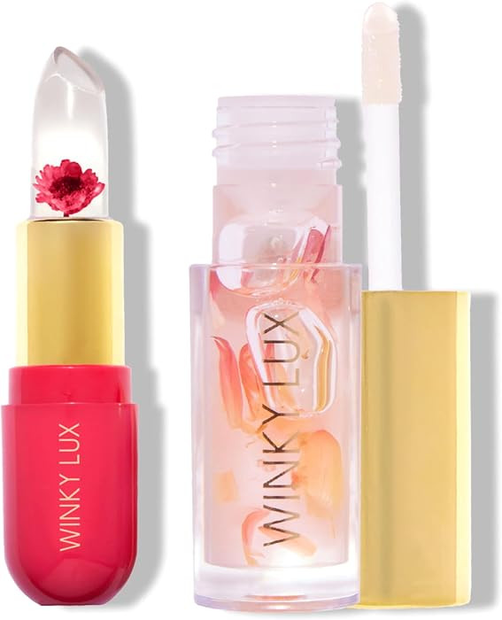 Winky Lux Winter Blossom Pink Lip Kit – Ultra Nourishing Pink Flower PH Lip Balm, Non-Sticky Hy... | Amazon (US)