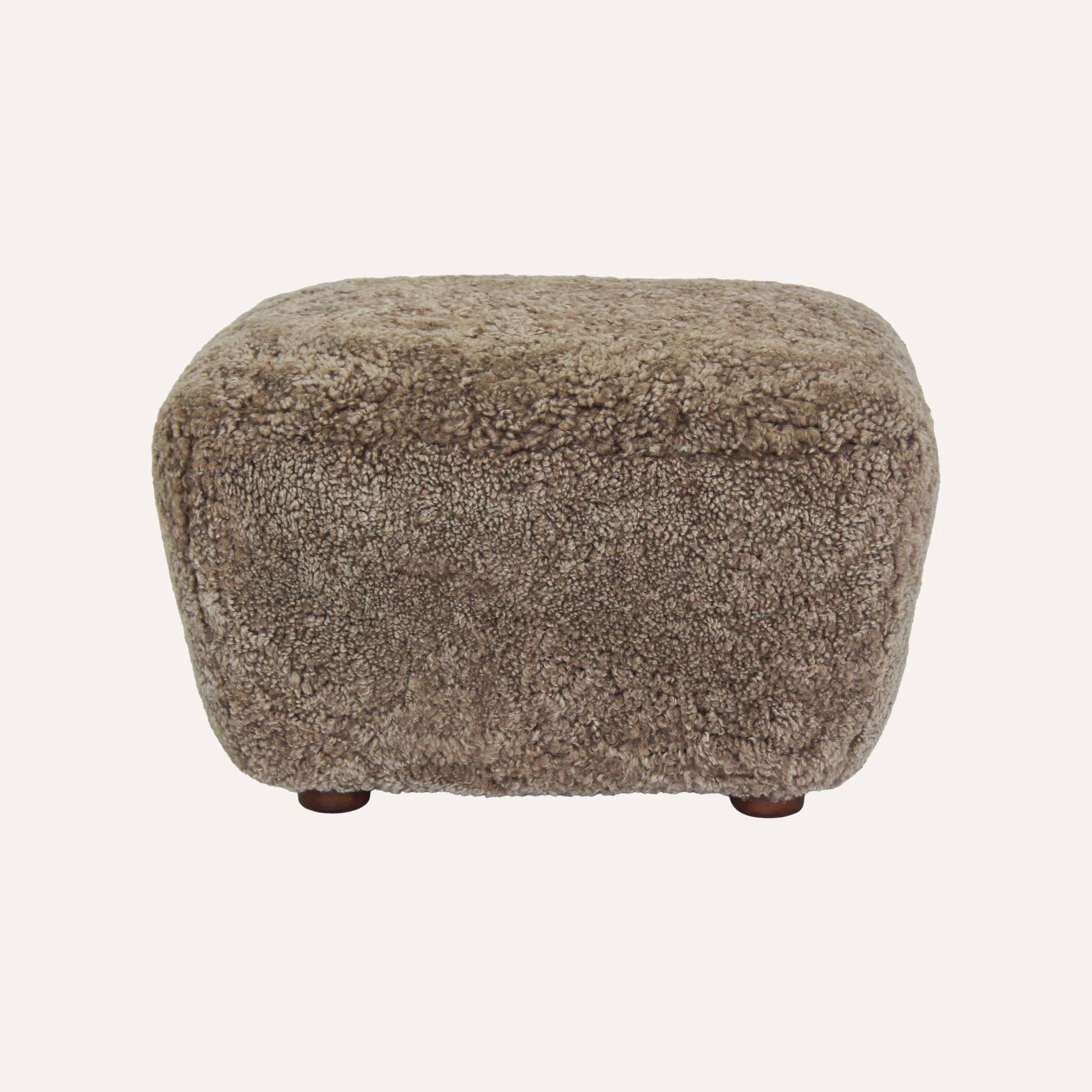 Theo Series Theo Shearling Footstool | Wayfair North America