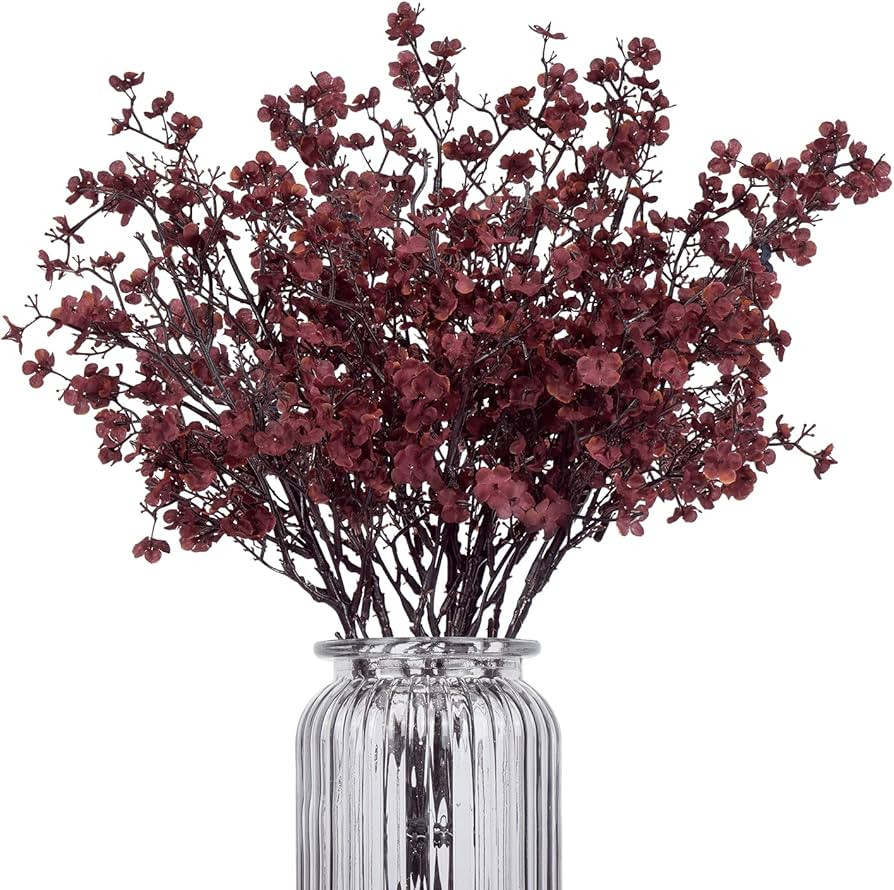 Sunm Boutique 6Pcs Baby Breath Gypsophila Artificial Flowers Babies Breath Flowers Bush Red Brown... | Amazon (US)