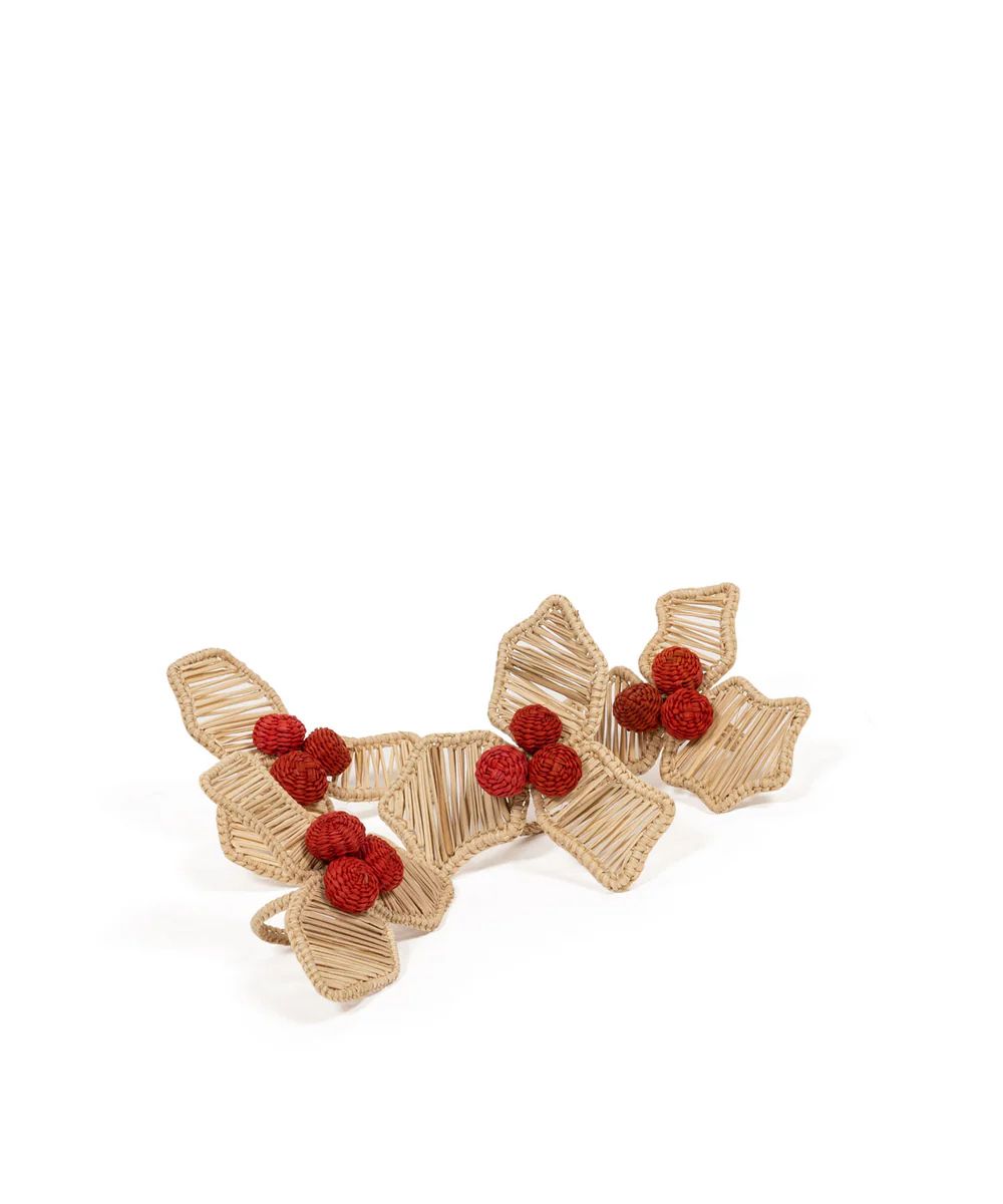 Christmas Holly Napkin Rings (set of 4) | Sharland England by Louise Roe | Sharland England