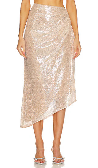 Aniella Midi Skirt in Champagne | Revolve Clothing (Global)