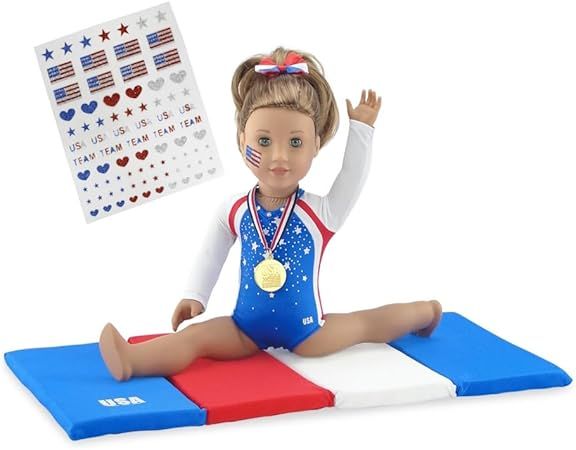 Emily Rose Doll Clothes,18 Inch Gymnastics Sports Outfit for Dolls, Doll Gymnastic Accessories wi... | Amazon (US)