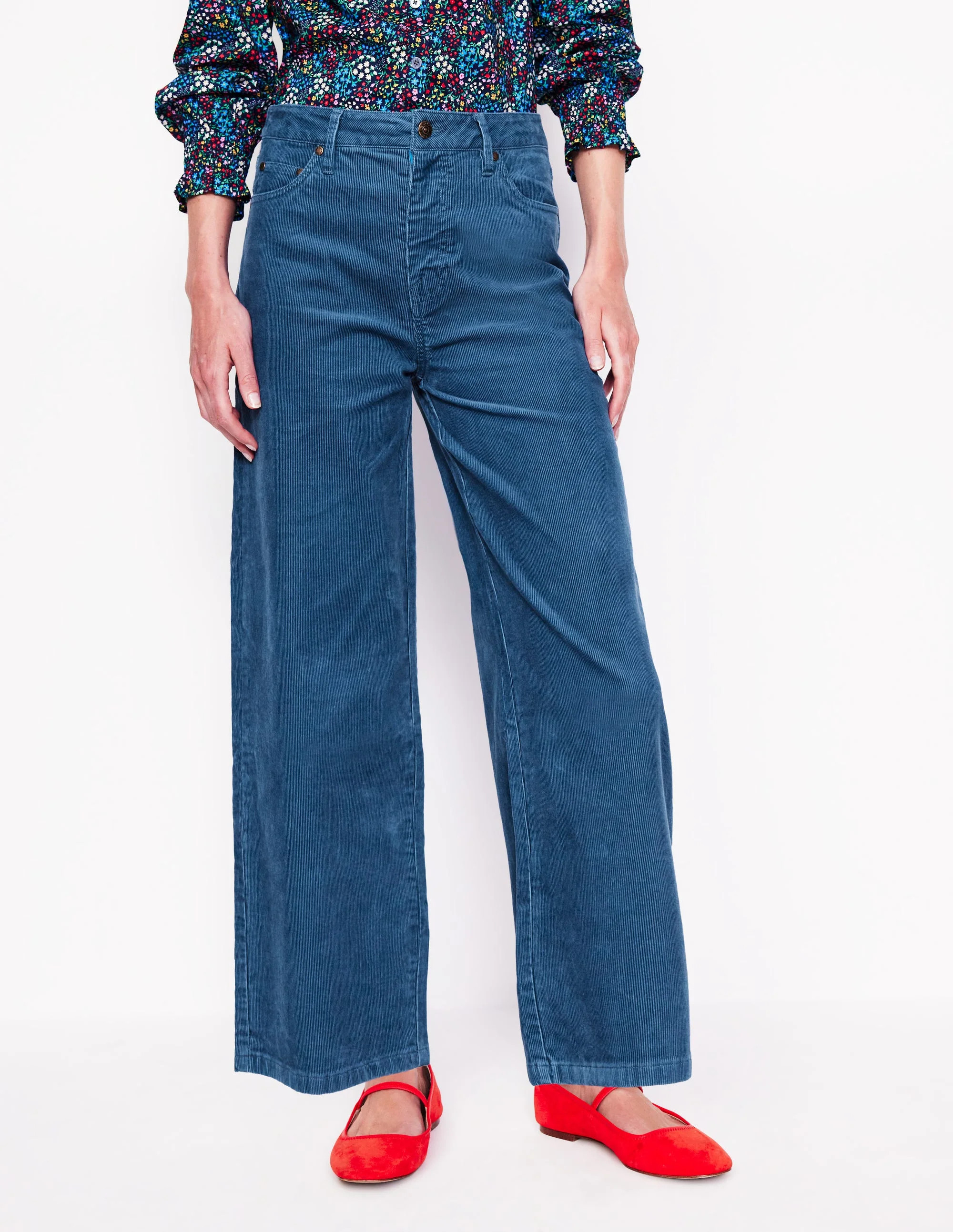 5 Pocket Cord Crop Jeans-Denim Blue | Boden UK