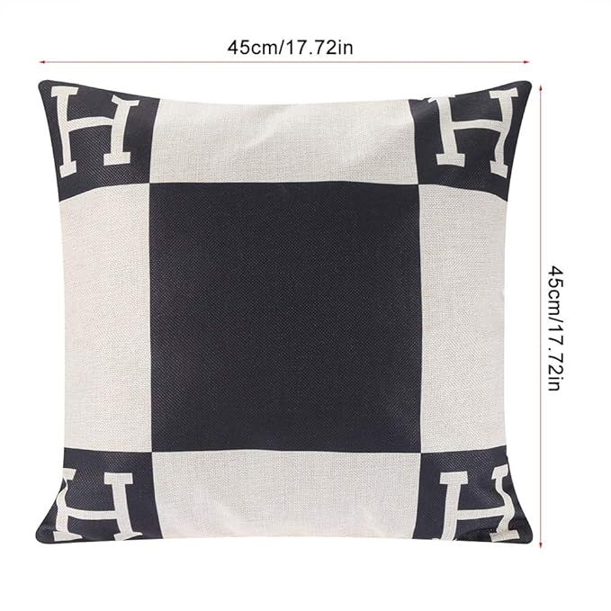 Fashion H-Shaped Plaid Throw Pillow Cover Cotton Linen Decorative Sofa Cushion Case for Sofa Bedr... | Amazon (US)