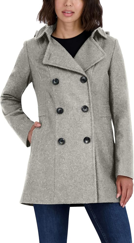 Nautica Women's Peacoat Wool Blend Double Breasted Winter Coat | Amazon (US)