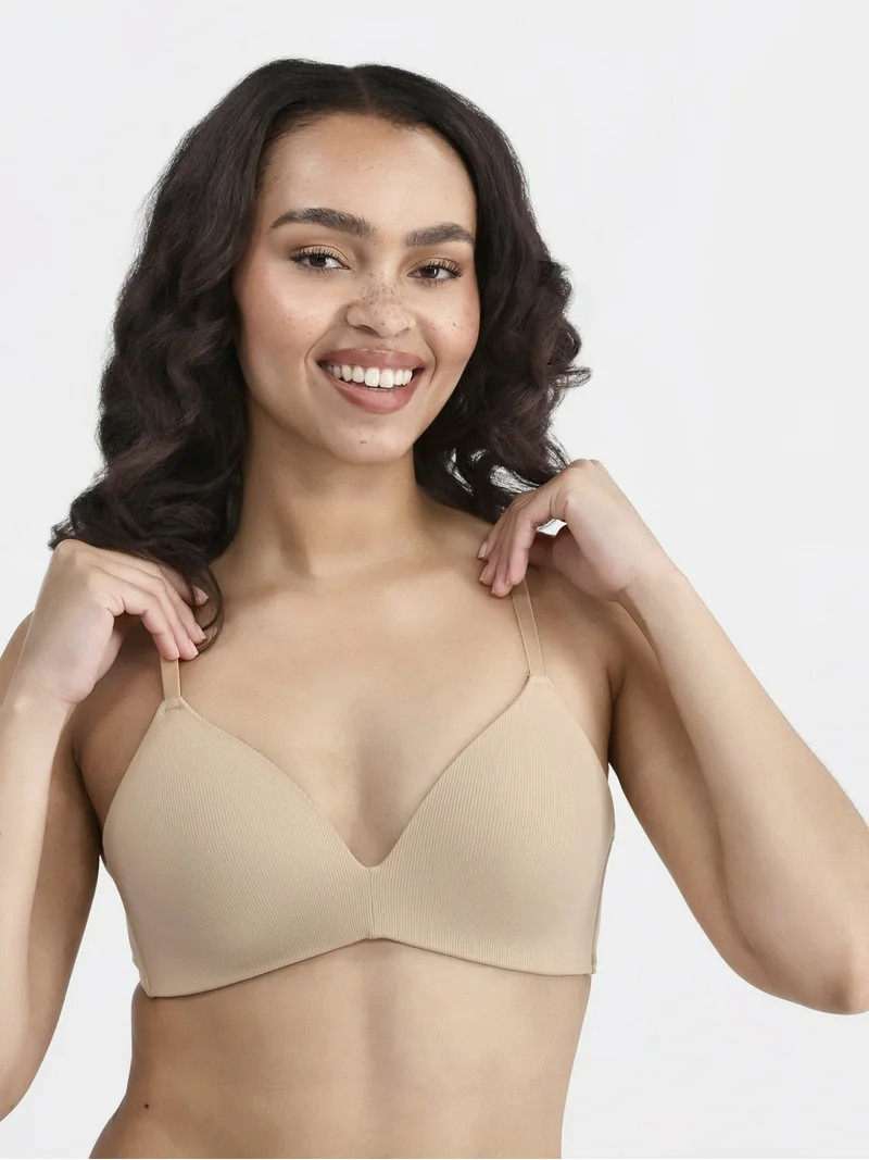 No Boundaries Wireless Rib T-Shirt Bra, Women's Sizes XS-XXXL | Walmart (US)