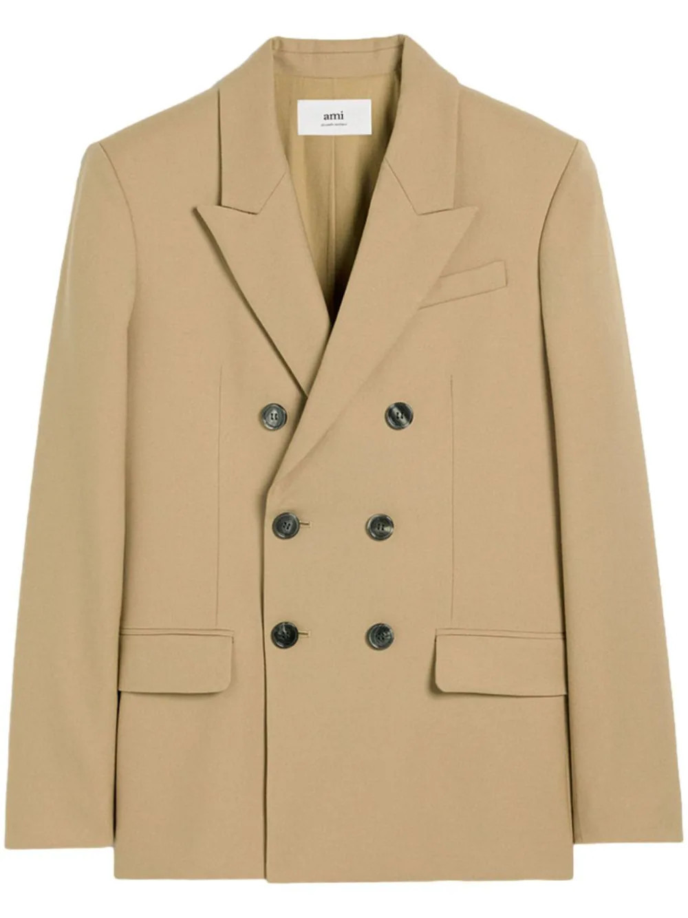 AMI Paris double breasted virgin wool blazer - Neutrals | Farfetch Global