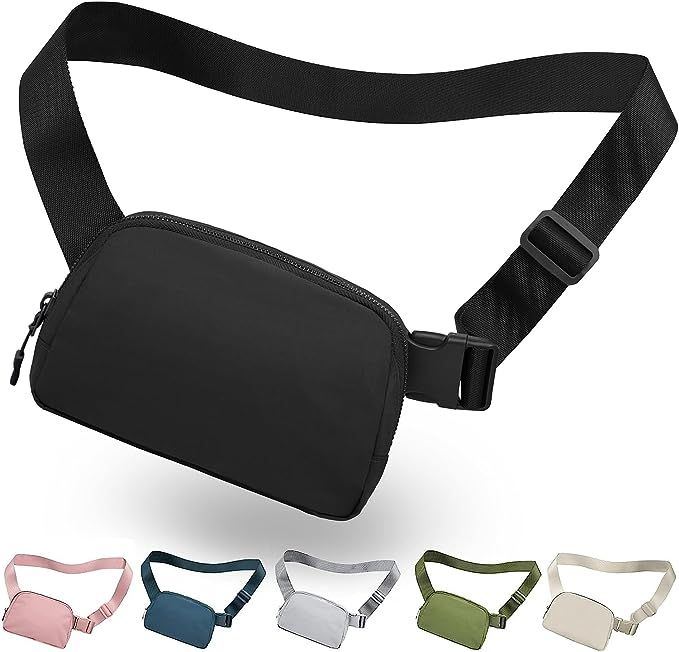 Fanny Packs for Women, Waterproof Black Fanny Pack Crossbody Belt Bag for Women Fashion Waist Pac... | Amazon (US)