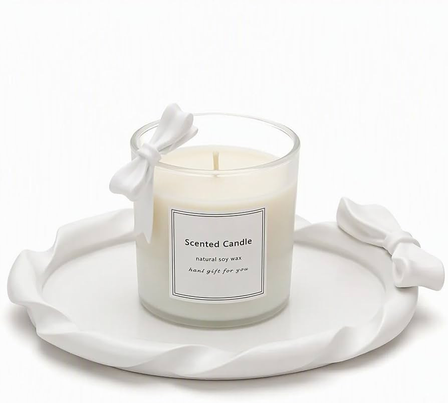 Bow Resin Tray, White Dish for Jewelry & Candles, Coquette Decor | Amazon (US)