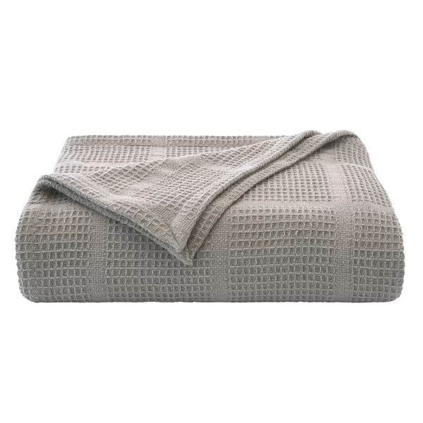 Kenneth Cole Waffle Grid Solid Cotton Blanket | Wayfair North America