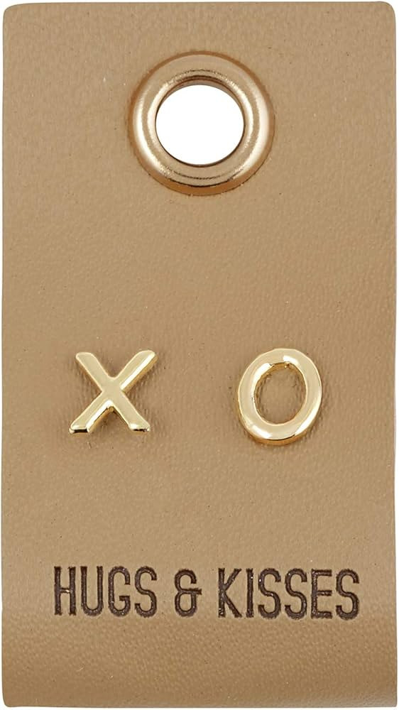 Santa Barbara Design Studio Fleur Jewelry Gold Stud Leather Tag Earrings, XO | Amazon (US)
