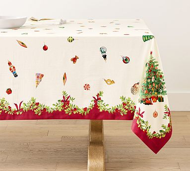 Nostalgic Christmas Icon Cotton Tablecloth | Pottery Barn (US)