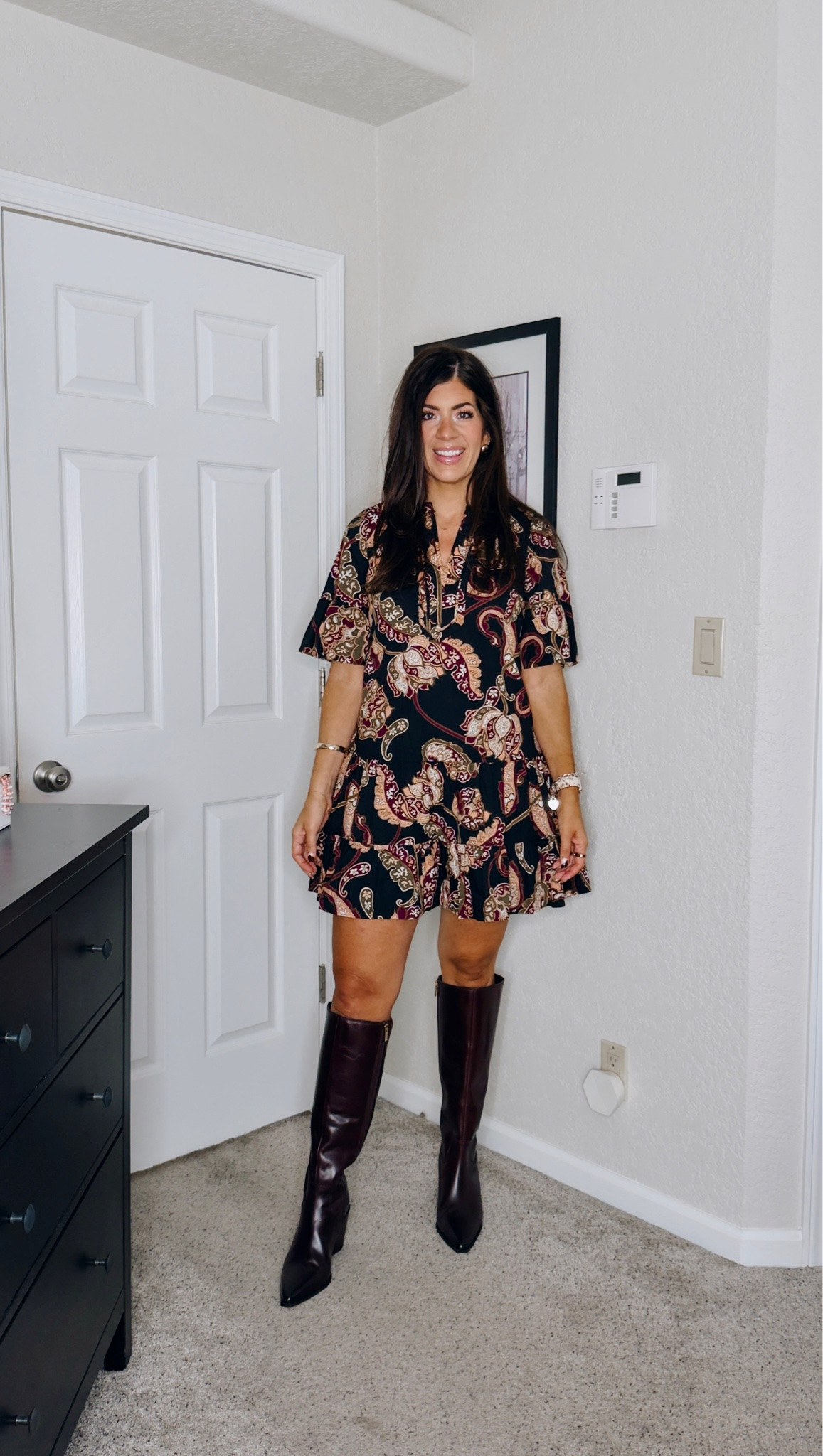 Fall try on
In a medium paisley dress

#LTKMidsize #LTKTall #LTKOver40