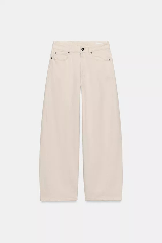 ZW COLLECTION LOOSE BARREL MID-WAIST JEANS | Zara UK