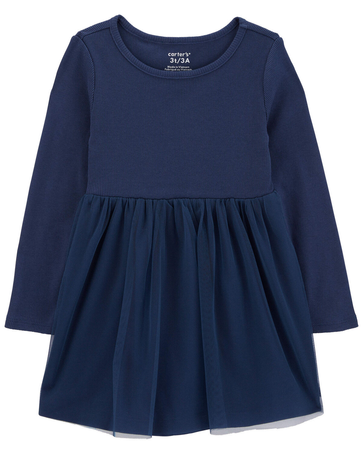 Navy Baby Tutu Long-Sleeve Jersey Dress | carters.com | Carter's